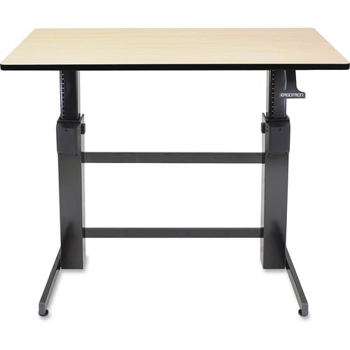 Ergotron WorkFit-D, Sit-Stand Desk (Birch Surface) - Birch Rectangle Top - 65 lb Capacity - Height Adjustable - 30.60" to 