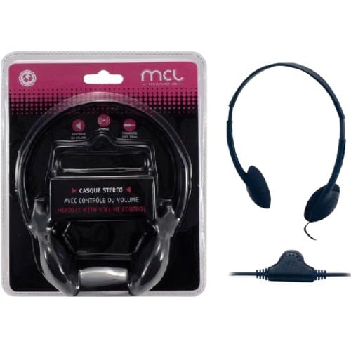 Écouteurs MCL - Filaire - Arceau/Serre-Tête - Binaural - Stéréo - Couleur Noir - 1 - Supra-aural - 32 Ohm - Fréquence 20 H