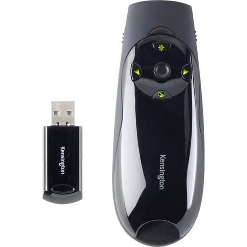 Kensington Presenter Expert Presentation Pointer - Radio Frequency - USB - Laser - 4 Button(s) - Green - 1 Pack - Wireless