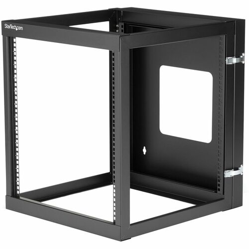StarTech.com 4-Post 12U Hinged Wall-Mount Network Rack, 19" Open Frame Server Rack, Wall Mount Data Rack for IT Computer E
