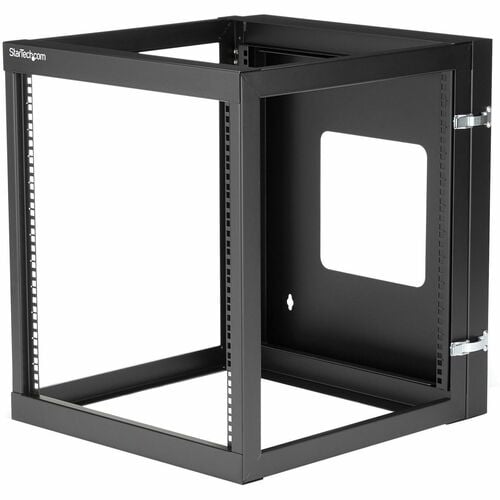 StarTech.com 4-Post 12U Hinged Wall-Mount Network Rack, 19" Open Frame Server Rack, Wall Mount Data Rack for IT Computer E
