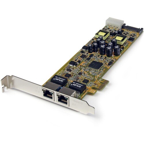 StarTech.com Dual Port PCI Express Gigabit Netzwerkkarte - PCIe PoE/PSE NIC Server Adapter - PCI Express - Realtek RTL8111