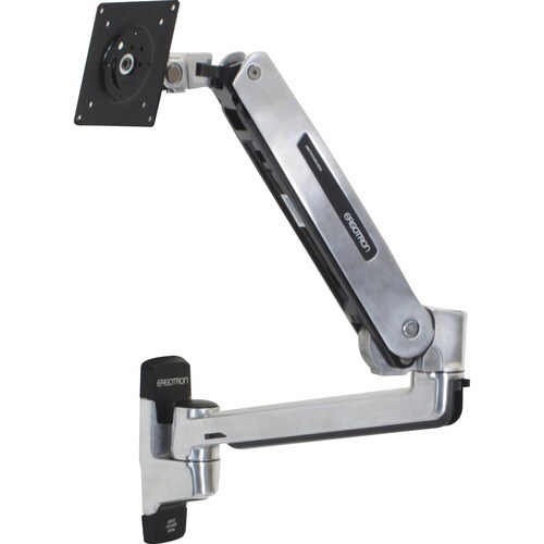 Ergotron Wall Mount for Flat Panel Display - Polished Aluminum - Height Adjustable - 42" Screen Support - 25 lb Load Capac