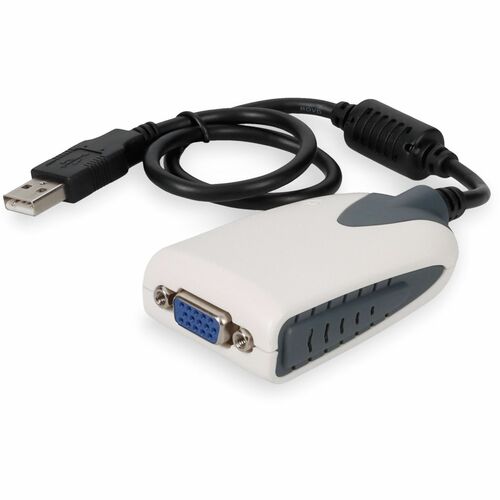 AddOn USB 2.0 (A) Male to VGA Female Black Adapter - 100% compatible and guaranteed to work