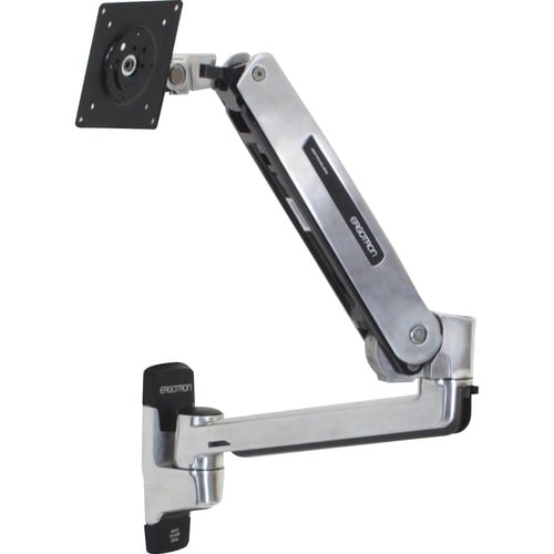 Fixation murale Ergotron pour Ecran Plat - Aluminium poli - Réglable en hauteur - 42" (106,68 cm) - 11,34 kg Max - 75 x 75