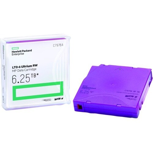 Cartouche de données HPE LTO-6 - Étiquetées20 Pack - 2,50 To (Natif) / 6,25 To (compressé) - 846 m Longueur de la bande