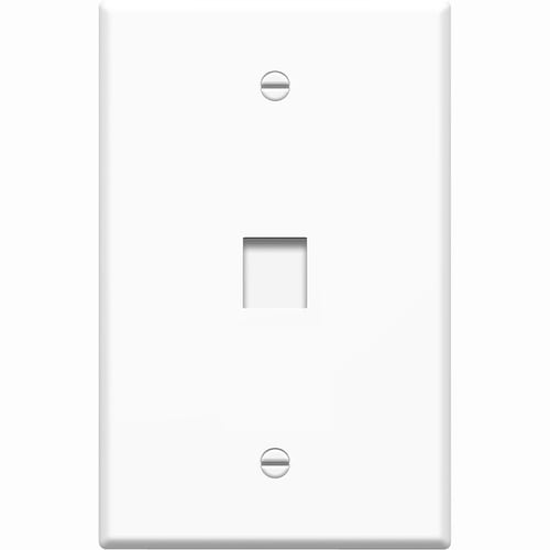 4XEM 1 Port/Outlet RJ45 Cat5/Cat6 Ethernet Wall Plate (White) - 1 x Socket(s) - White