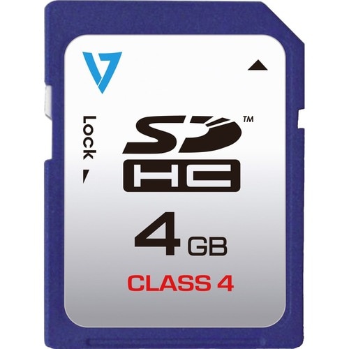 V7 VASDH4GCL4R-2E 4 GB Class 4 SDHC - 4 MB/s Read - 4 MB/s Write - 5 Year Warranty