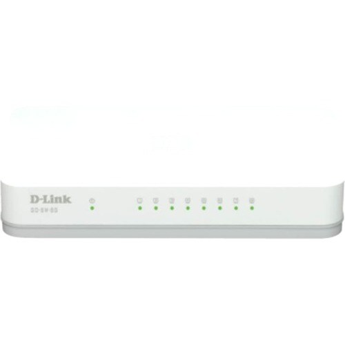 Conmutador Ethernet D-Link  GO-SW-8G 8 - Gigabit Ethernet - 10/100/1000Base-T - 2 Capa compatible - Par trenzado - De Escr