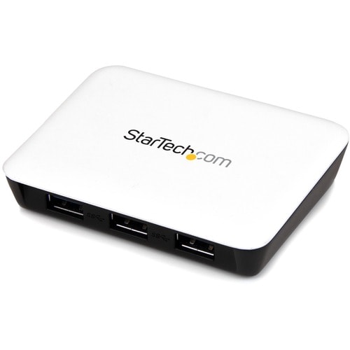 StarTech.com USB 3.0 to Gigabit Ethernet NIC Network Adapter with 3 Port Hub - White - 3 Total USB Port(s) - 3 USB 3.0 Por