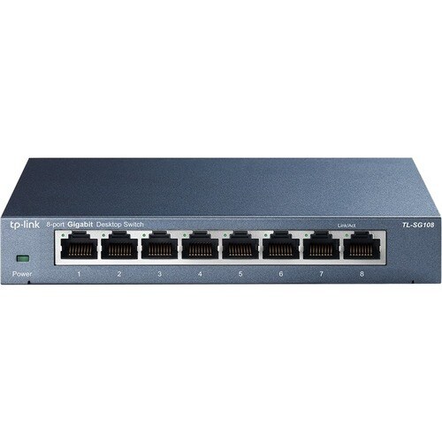 Commutateur Ethernet TP-Link TL-SG108 8 Ports - Gigabit Ethernet - 10/100/1000Base-T - 2 Couche supportée - Adaptateur sec