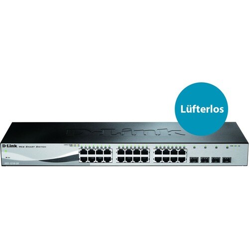 D-Link 28-Port Gigabit Smart Managed Switch including 4 Combo Ports. Switch type: Managed, Switch layer: L2. Basic switchi