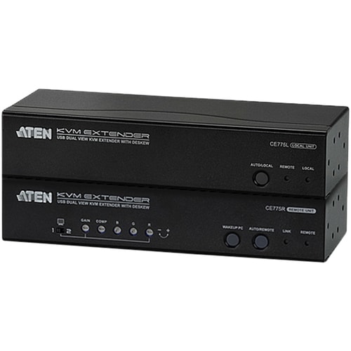 ATEN USB Dual View KVM Extender with Deskew-TAA Compliant - 1 Computer(s) - 1 Local User(s) - 1 Remote User(s) - 984.25 ft