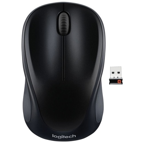 Logitech M317 Mouse - Optical - Wireless - Black - 1 Pack - USB - Scroll Wheel - 2 Button(s) - Symmetrical