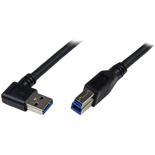 StarTech.com 1m USB 3.0 SuperSpeed Kabel A auf B rechts gewinkelt - Schwarz - Cable for Notebook, Netzwerkgerät, Drucker, 