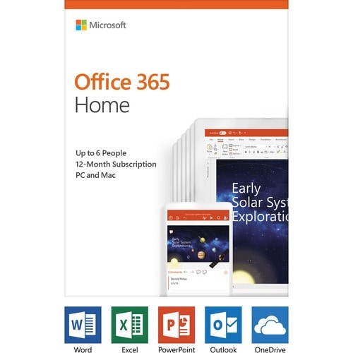 Microsoft 365 Family - Subscription License - Up to 6 People - 12 Month - Electronic - PC, Mac, Handheld