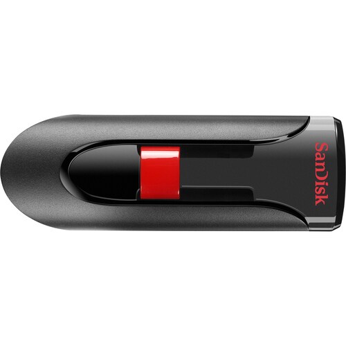 SanDisk Cruzer Glide USB Flash Drive - 32 GB - USB 2.0 - Black, Red - 2 Year Warranty