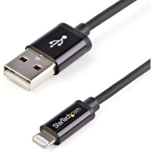 StarTech.com 1m (3ft) Black AppleÂ® 8-pin Lightning Connector to USB Cable for iPhone / iPod / iPad - Charge and Sync your