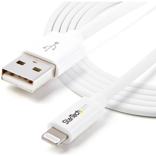 StarTech.com 2m (6ft) Long White AppleÂ® 8-pin Lightning Connector to USB Cable for iPhone / iPod / iPad - Cable for iPhon