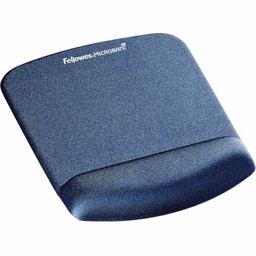Fellowes® PlushTouch™ Foam Mouse Pad Wrist Support with MICROBAN® - Blue (9287301) - 1" x 7.25" x 9.38" Dimension - Blue -