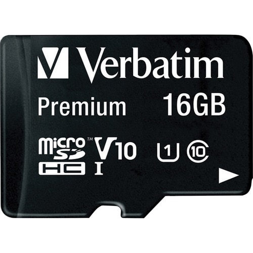 16GB Premium microSDHC Memory Card with Adapter, UHS-I V10 U1 Class 10 - 16GB