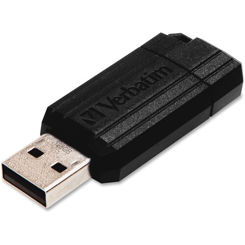 128GB PinStripe USB Flash Drive - Black - 128GB - Black