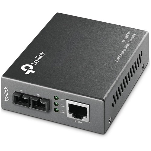 TP-Link MC100CM Transceiver/Media Converter - 2 Port(s) - 1 x Network (RJ-45) - 1 x SC - Twisted Pair, Optical Fiber - Mul
