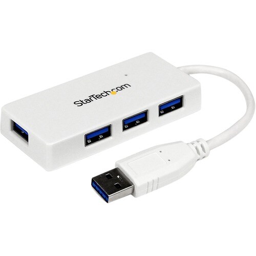 StarTech.com Hub Mini USB 3.0 SuperSpeed a 4 porte portatile - Bianco - 4 Total USB Port(s) - 4 USB 3.0 Port(s) - PC, Mac