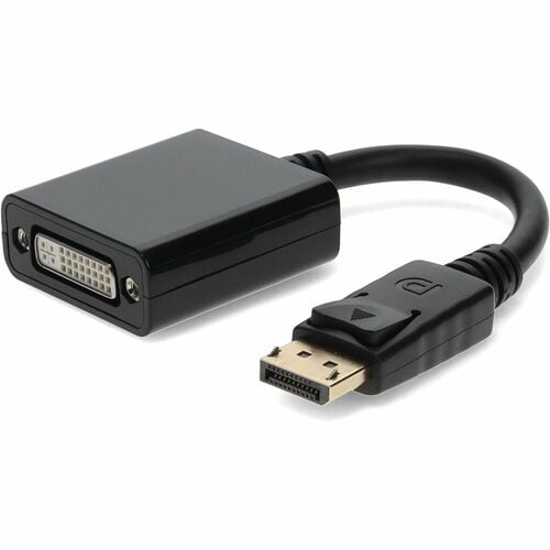AddOn 8in DisplayPort 1.2 Male to DVI-I (29 pin) Female Black Adapter Cable Which Requires DP++ For Resolution Up to 2560x