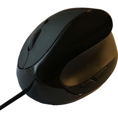 COMFI II WIRED ERGONOMIC COMPUTER MOUSE BLACK - Optical - Cable - White - USB - 1000 dpi - 5 Button(s) - Right-handed