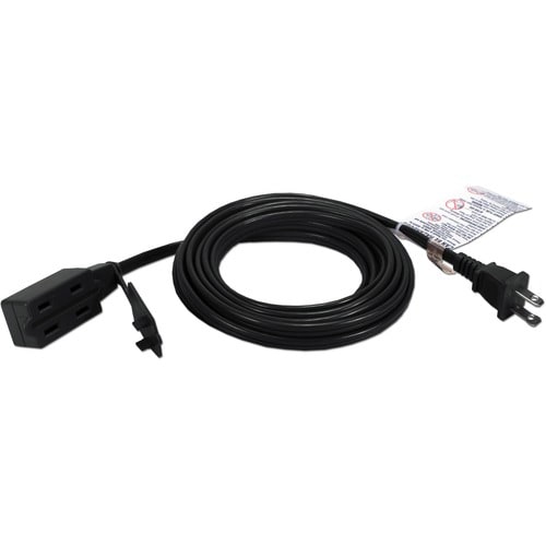 QVS 3-Outlet 2-Prong 15ft Power Extension Cord - 3 x AC Power - 15 ft Cord - 13 A Current - 125 V AC Voltage - 1625 W - 3 