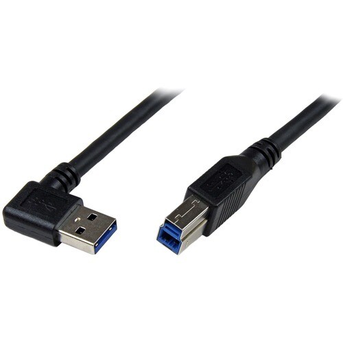StarTech.com 1m Black SuperSpeed USB 3.0 (5Gbps) Cable - Right Angle A to B - M/M - Connect USB 3.0 devices, even in hard 