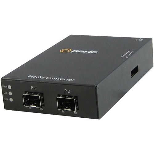 Perle Protocol Transparent Stand-Alone Media Converter with Dual SFP Slots - 1000Base-X - 2 x SFP Slots - Desktop, Rail-mo