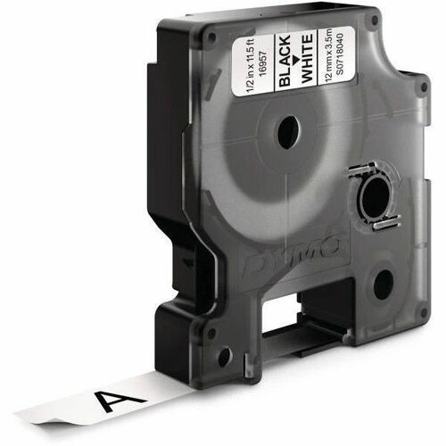 Dymo 16957 Label Tape - 12 mm Width - Tape - Permanent Adhesive - Arched Rectangle - White - Nylon, Fabric - Self-adhesive