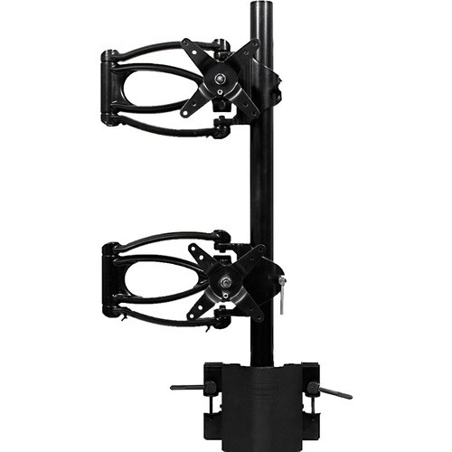 Ergotech Dual 200 Series Articulating LCD Monitor Arm - 16" pole - Black - Vertical - Slat Wall - Dual w/Adjustable Pivots