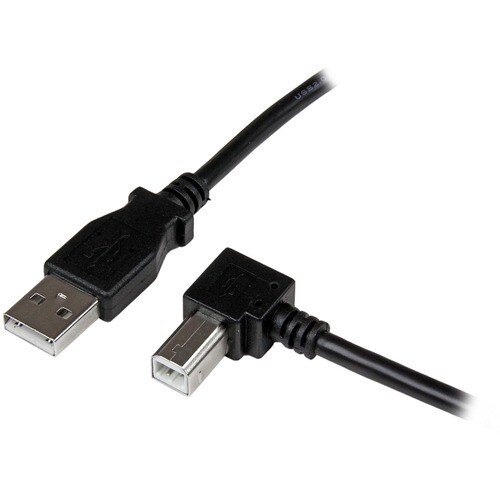 StarTech.com 1m USB 2.0 A to Right Angle B Cable - M/M - Connect hard-to-reach USB 2.0 peripherals, for installation in na