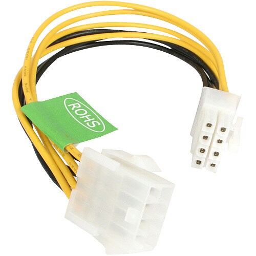 StarTech.com Power extension cable - EPS 8 pin +12V (M) - EPS 8 pin +12V (F) - 20 cm - Extend the reach of your EPS power 