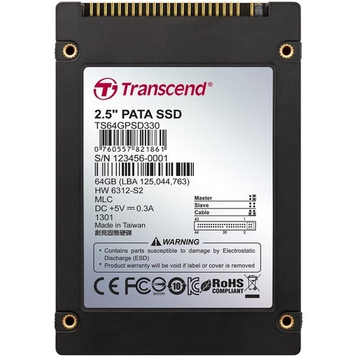 Transcend Solid State-Laufwerk - 2,5" Intern - 64 GB - IDE - 119 MB/s Maximale Lesegeschwindigkeit - 3 Jahr(e) Garantie