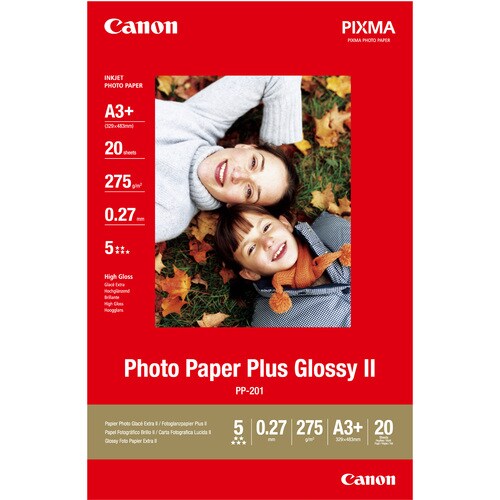 Canon Photo Paper Plus PP-201 Fotopapier - 254 mm x 381 mm - 260 g/m² Grammage - Hochglanz - 50er Pack - Schnelltrocknend