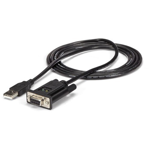 StarTech.com Cable Adaptador de 1 Puerto USB a Módem Nulo Null Serial DB9 RS232 DCE con FTDI - 1 x 4-pin USB 2.0 Type A - 