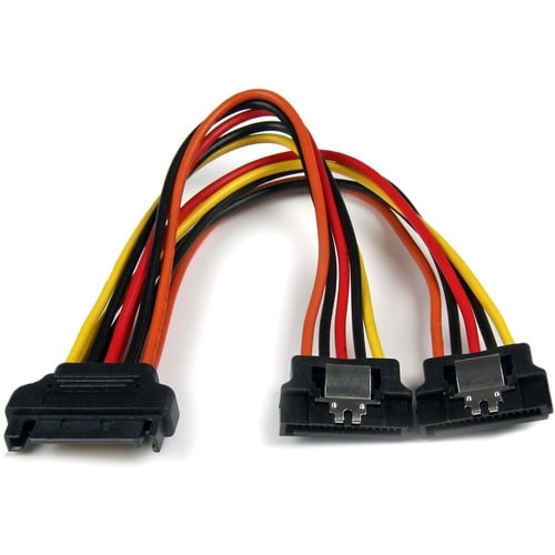 StarTech.com Cable 0.15m Adaptador Splitter Divisor de Alimentación SATA Latching con Cierre Pestillo - 2x Hembra - Para F