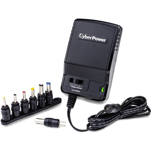 CyberPower CPUAC600 Universal Power Adapter with multiple tips - 600 mA, 3 VDC, 4.5 VDC, 6 VDC, 7.5 VDC, 9 VDC, 12 VDC, 7 