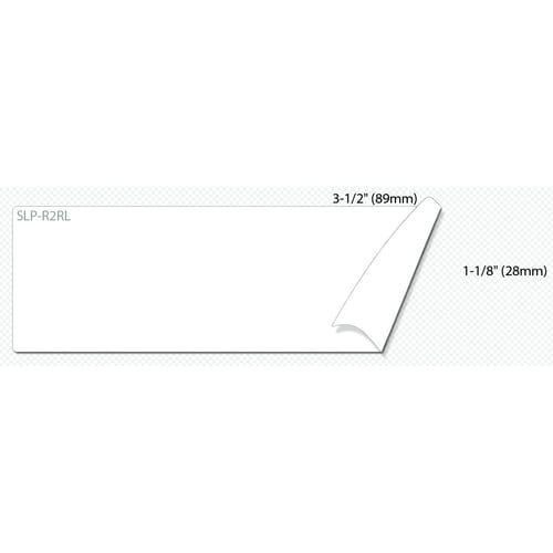 Seiko SLP-R2RL Address Label - 28 mm Width x 89 mm Length - Removable Adhesive - Rectangle - Direct Thermal - White - 130 