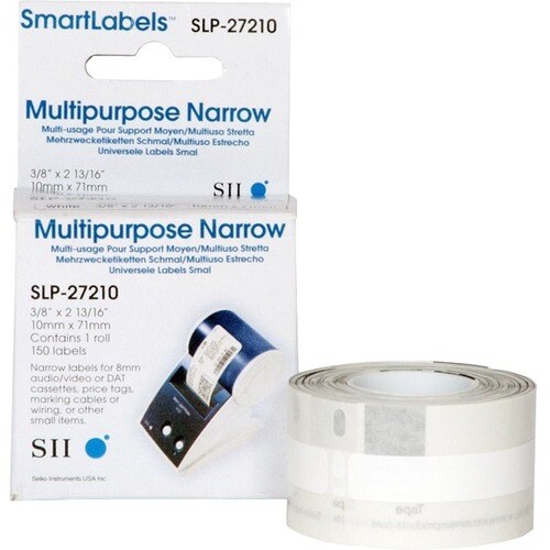 Etiquette polyvalente Seiko SLP-27210 - 10 mm Width x 71 mm Longueur - Rectangle - Impression thermique directe - Blanc - 