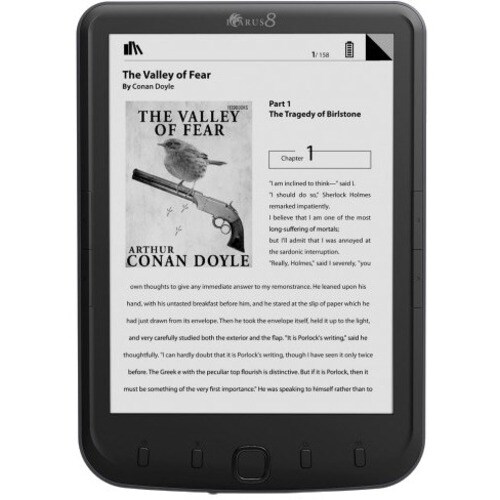 Icarus Digital Text Reader - Black - microSD - 4 GB Flash - 20.3 cm (8") Display - 1024 x 768 - Wireless LAN - USB 2.0
