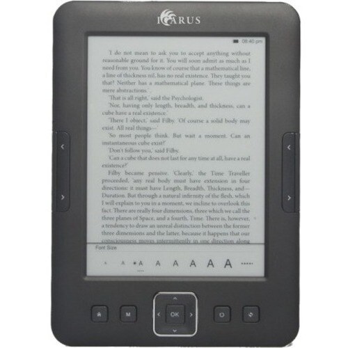 Icarus Digital Text Reader - Black - microSD - 4 GB Flash - 15.2 cm (6") Display - 800 x 600 - USB 2.0 - Headphone