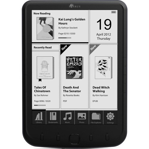 Icarus Digital Text Reader - Black - microSD - 4 GB Flash - 20.3 cm (8") Display - 1024 x 768 - Wireless LAN - USB 2.0