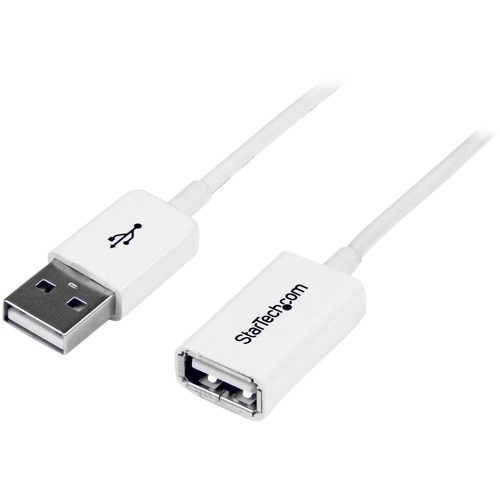 StarTech.com 1m White USB 2.0 Extension Cable Cord - A to A - USB Male to Female Cable - 1x USB A (M), 1x USB A (F) - Whit