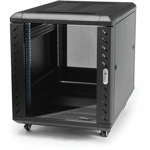 StarTech.com 4-Post 12U Server Rack Cabinet, 19" Data Rack Cabinet for Computer / IT Equipment, Home Network Rack, Half He