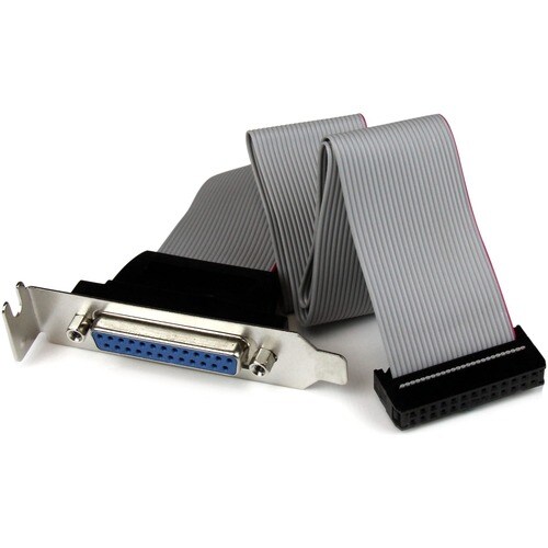 StarTech.com Low Profile 16in Parallel Port Header Cable Adapter with Bracket â€" DB25 (F) to IDC26 - Cable for Motherboar
